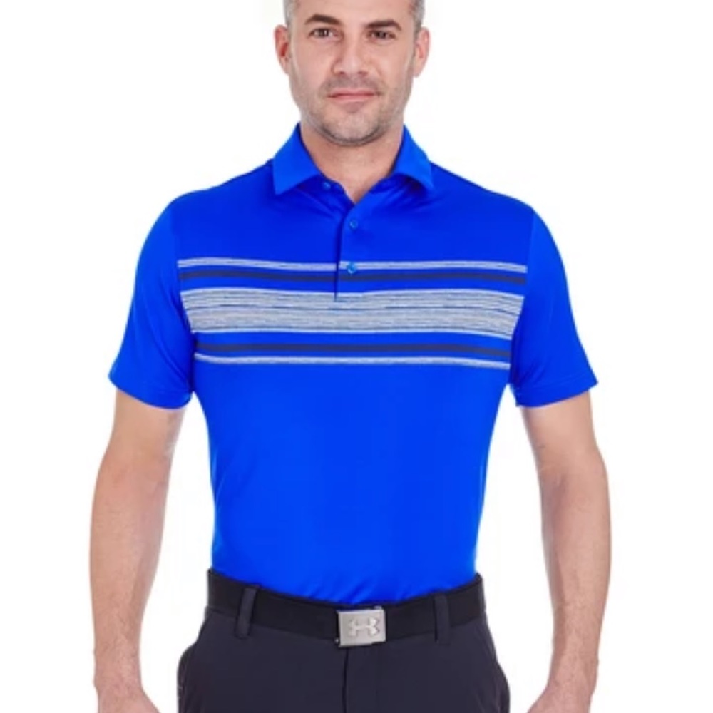 NWT Under Armour Men's Playoff Space Dye Polo Blue‎ - Picture 2 of 6